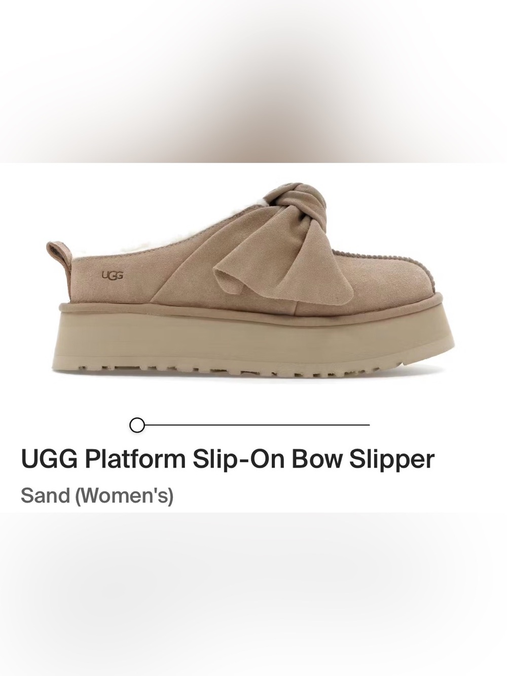 UGG Sand Platform Slip-On Bow Slipper